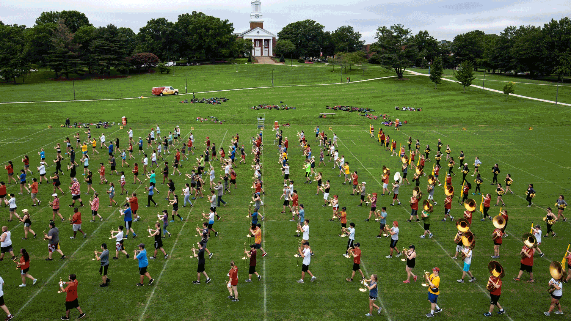 University of Maryland Mighty Sound of Maryland Marching Band on Chapel Field