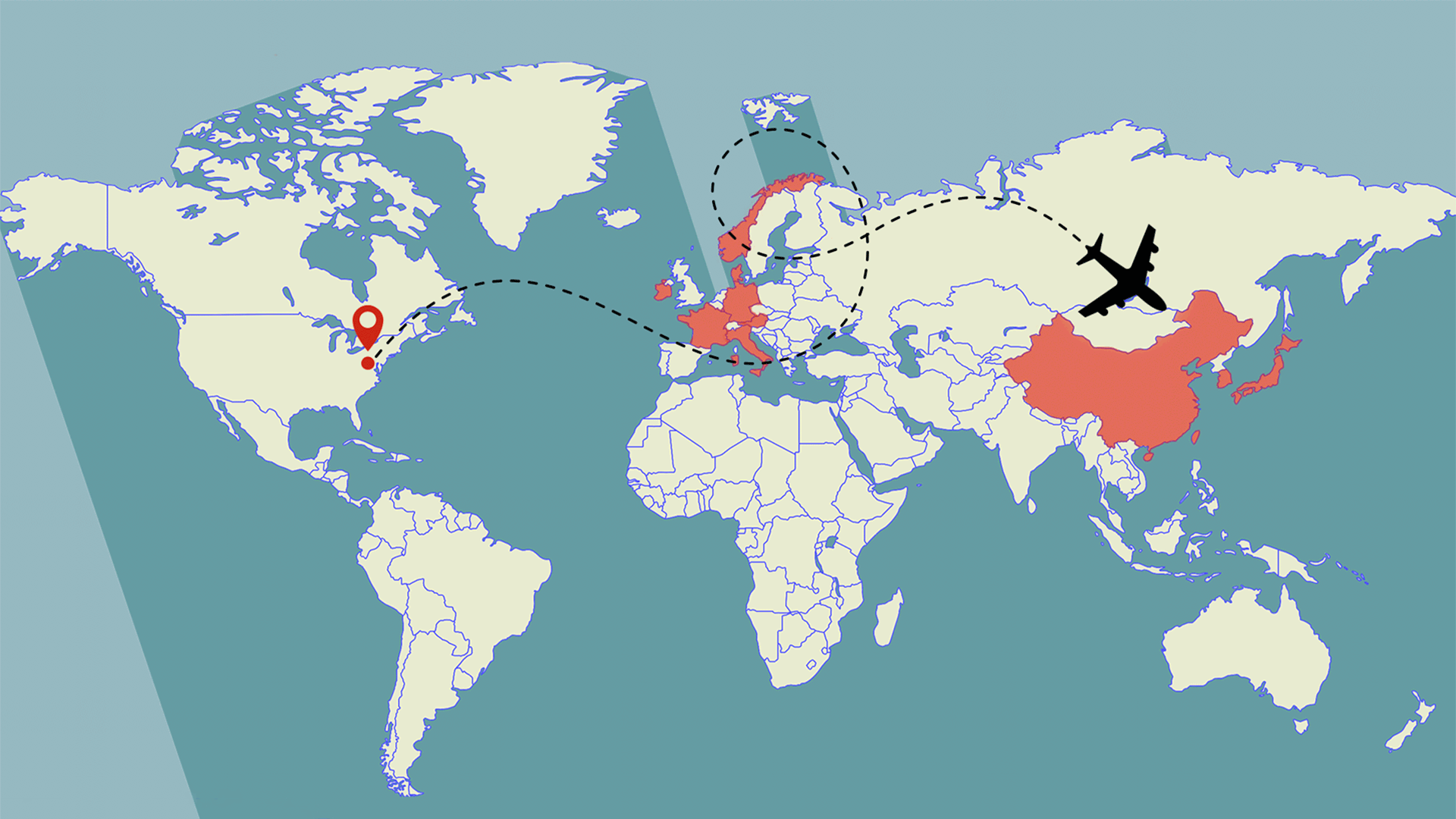 animated study abroad world map