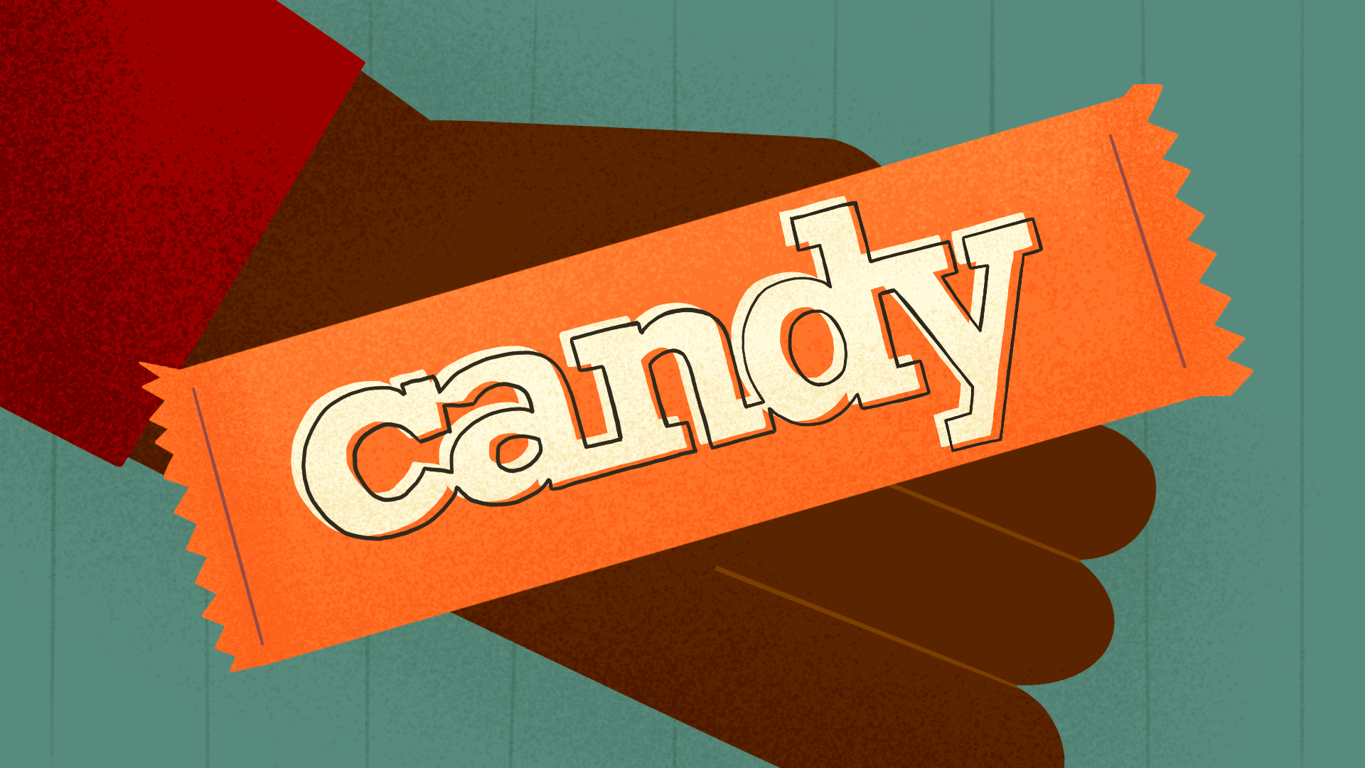 Candy shrinking into a hand