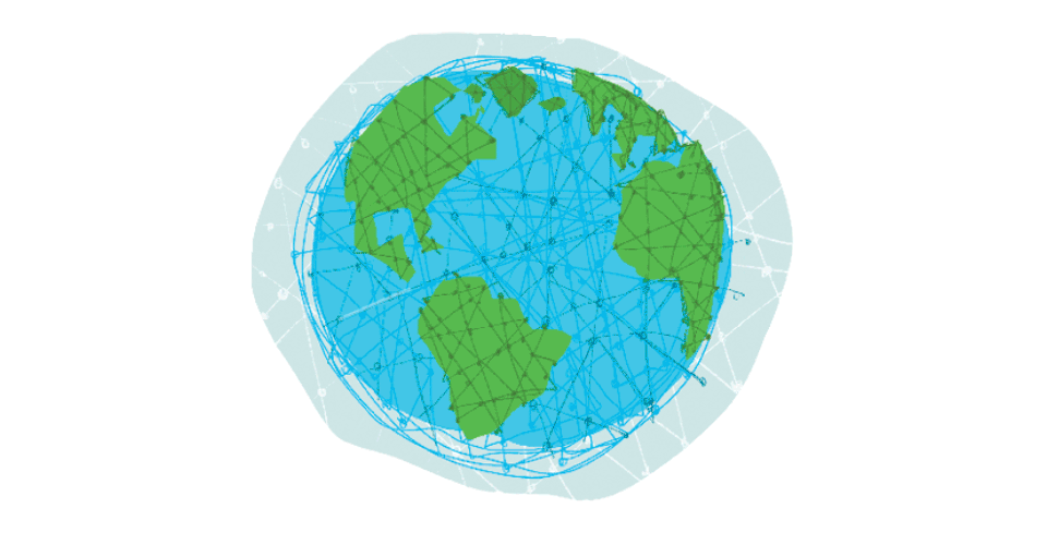 Animation of lines crossing Earth